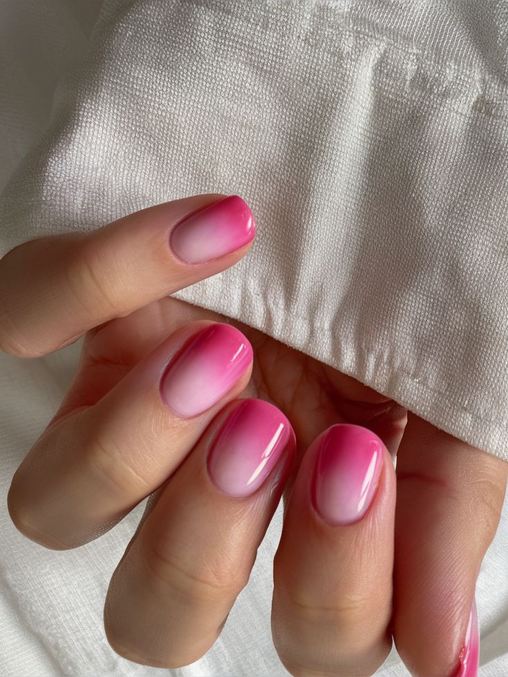 gradient pink barbiecore nails