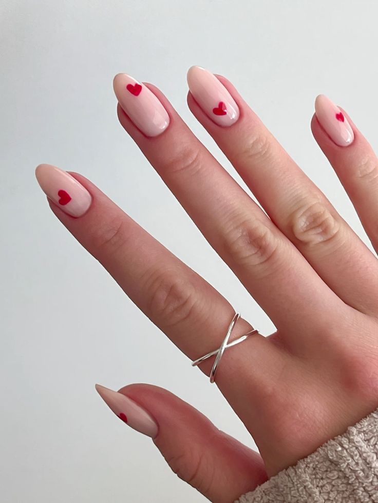 pink hearts barbiecore nails