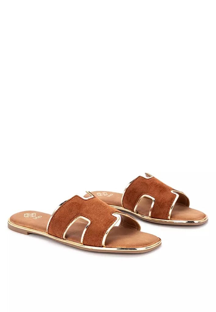 These Sandals Look Just Like the Hermes Oran 8 unlisted navy flat slides
